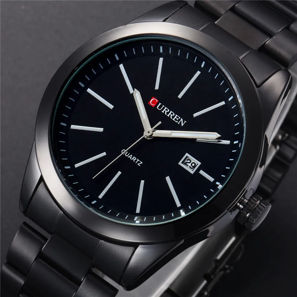 New CURREN Luxury Brand Full Stainless Steel Analog Display Date Men's Quartz Watch Business Watch Men Watch