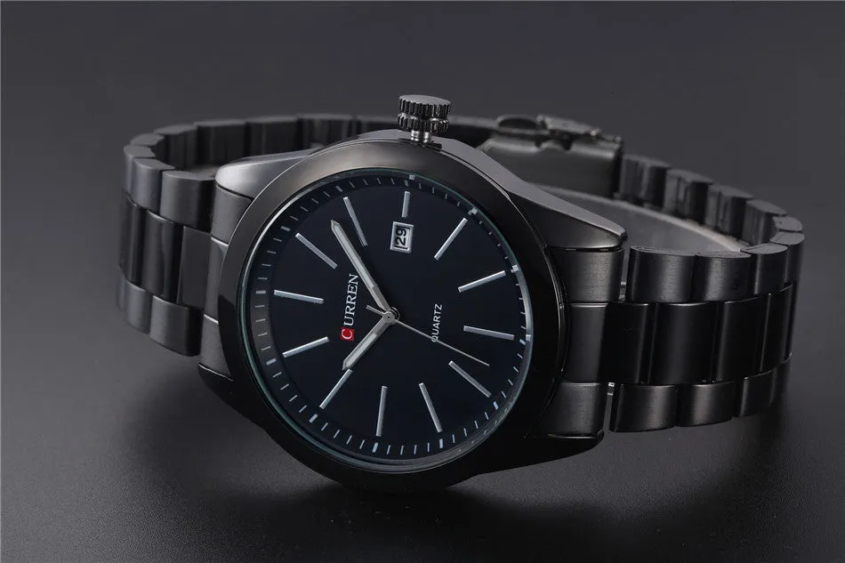 New CURREN Luxury Brand Full Stainless Steel Analog Display Date Men's Quartz Watch Business Watch Men Watch