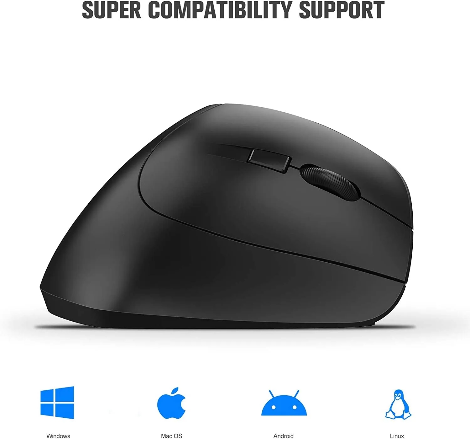 Nulaxy Ergonomic Mouse, 2.4G Wireless Vertical Mouse with 3 Adjustable DPI(800 / 1200 /1600), Wireless Ergonomic Optical Mouse with 6 Buttons for Computer, Laptop, PC, Ipad, Desktop, Macbook Black