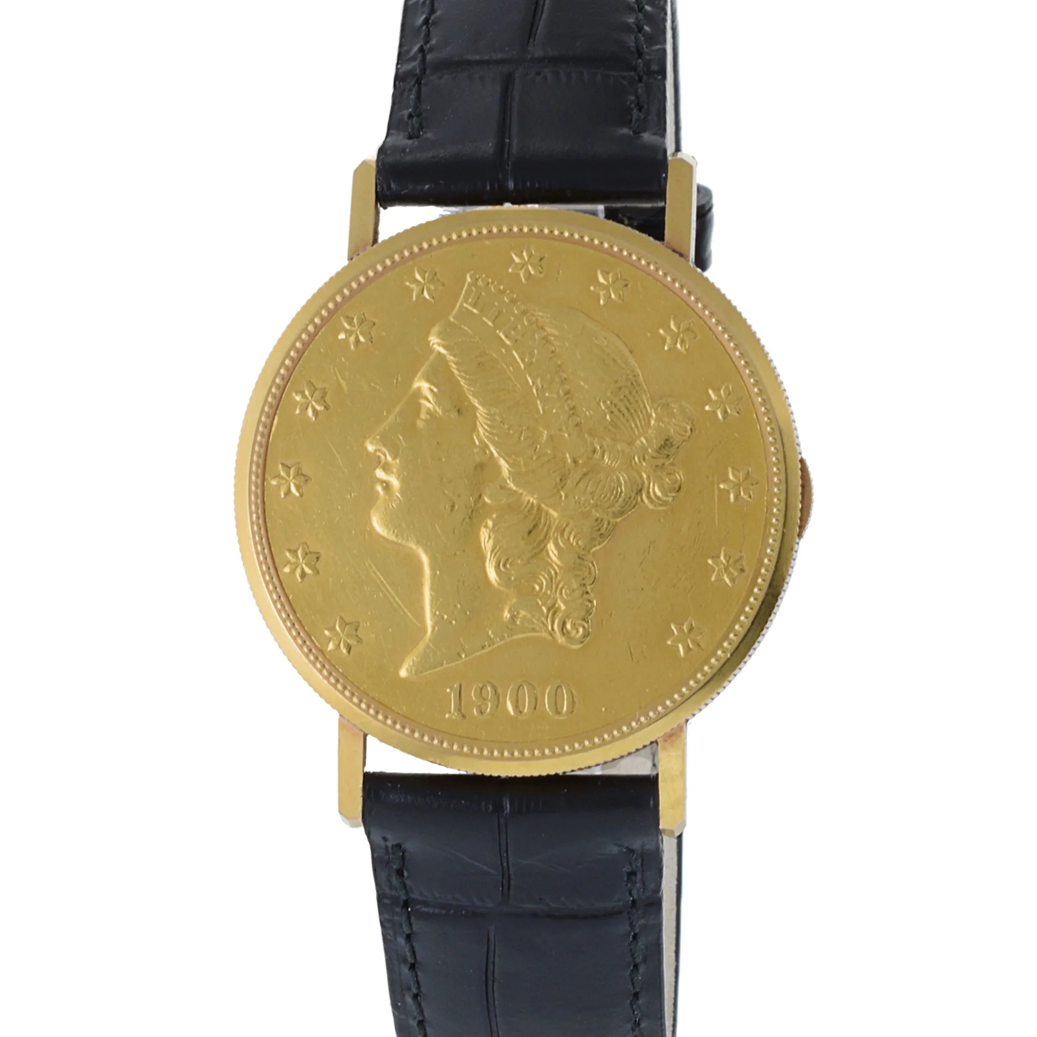 Paul Peugeot Twenty Dollar Manual Wind Coin Watch 18K Gold and 22K Gold