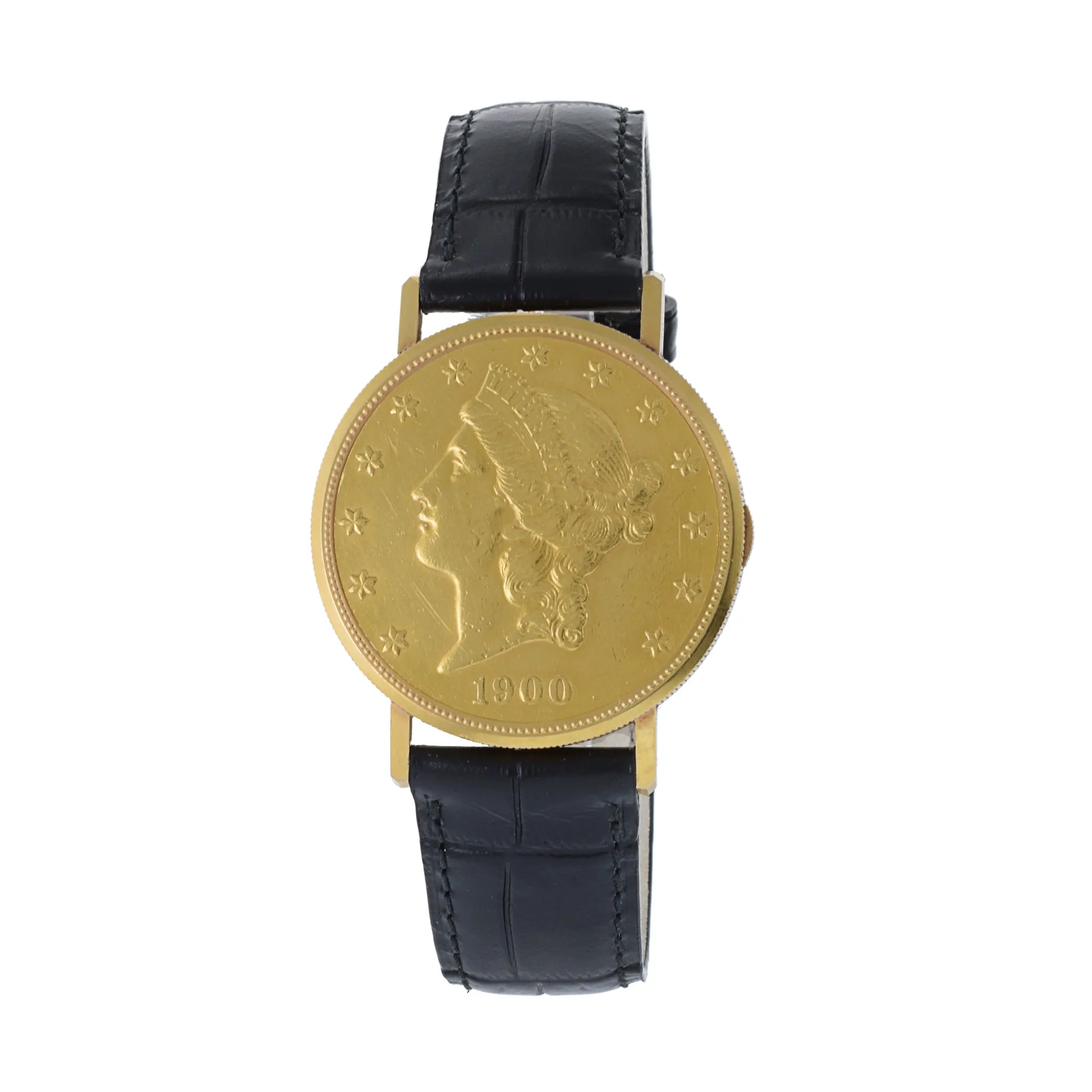 Paul Peugeot Twenty Dollar Manual Wind Coin Watch 18K Gold and 22K Gold