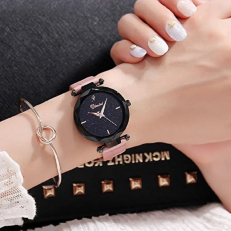 Personality Dial Leather Strap Women's Watch