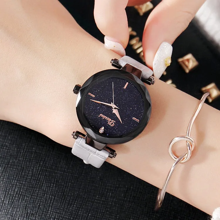 Personality Dial Leather Strap Women's Watch