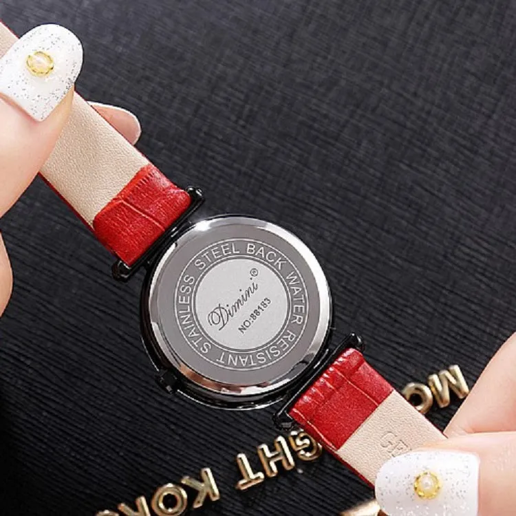 Personality Dial Leather Strap Women's Watch