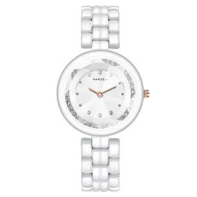 Petal Pattern Mirror Ceramic Women's Watch