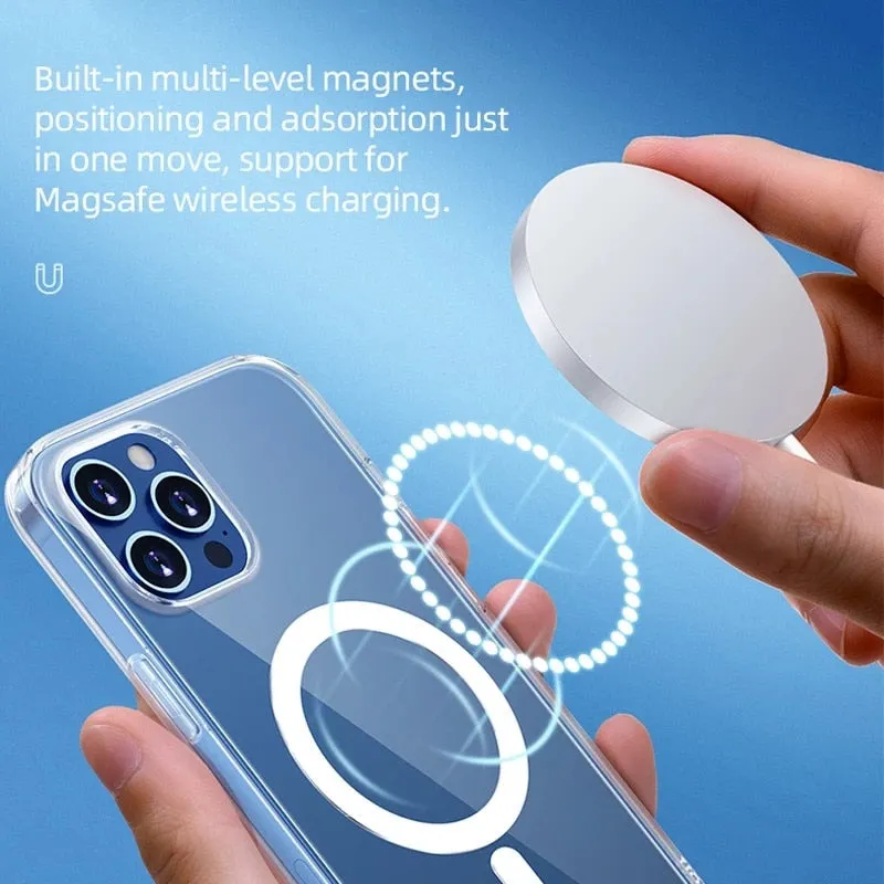 Phone Case Ultra Clear Magnetic Circle Magsafing For iPhone 14 13 12 Mini Plus Pro Pro Max