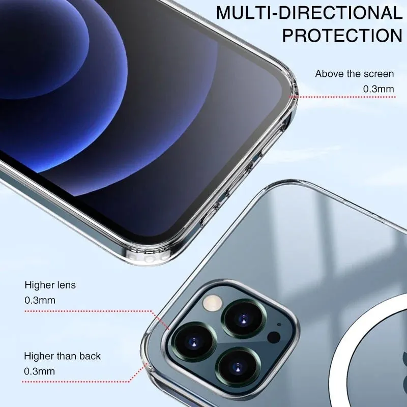 Phone Case Ultra Clear Magnetic Circle Magsafing For iPhone 14 13 12 Mini Plus Pro Pro Max