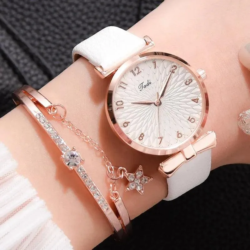 Pink Dial Luxury Quartz Bracelet Watch: Fashion Statement Piece