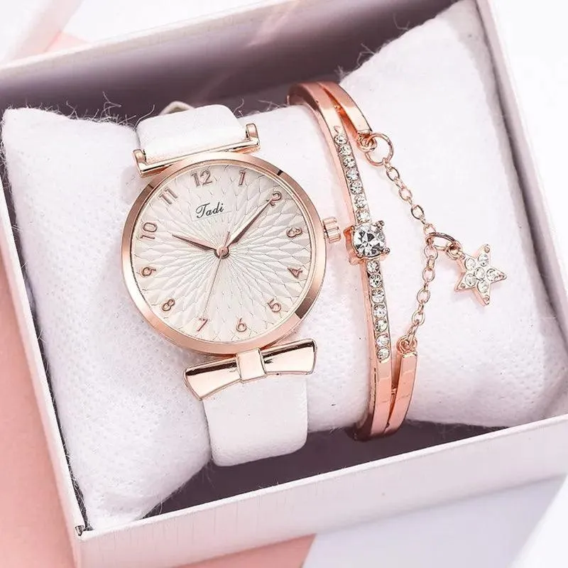 Pink Dial Luxury Quartz Bracelet Watch: Fashion Statement Piece