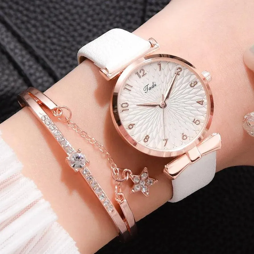 Pink Dial Luxury Quartz Bracelet Watch: Fashion Statement Piece