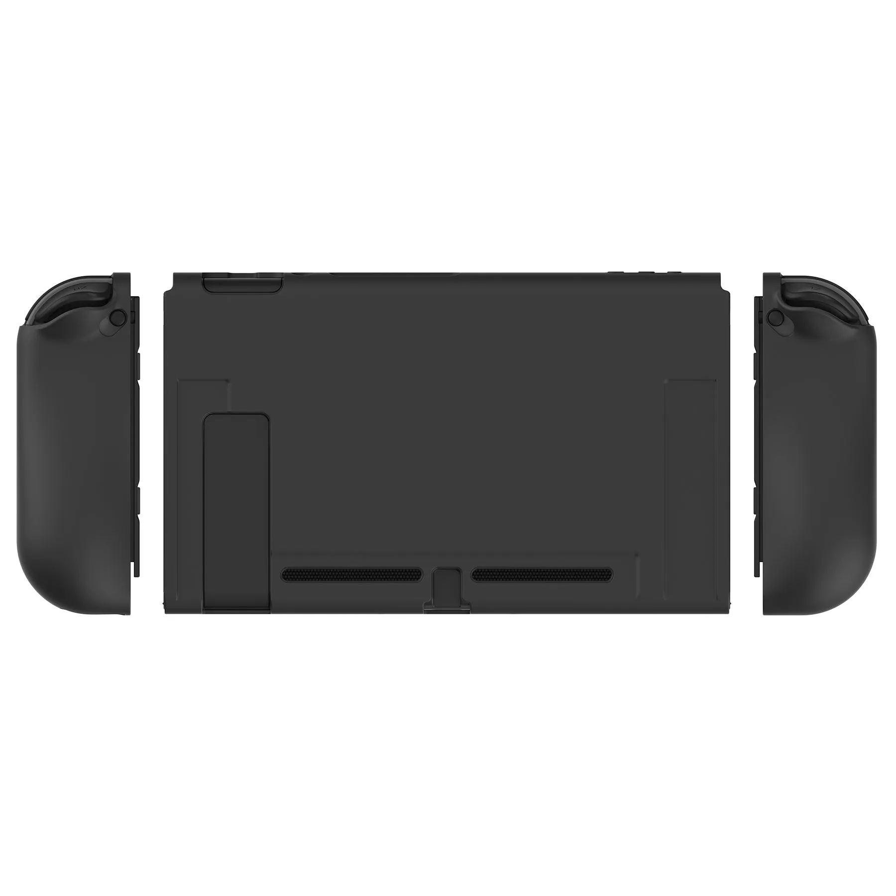 PlayVital Black Protective Case for NS Switch, Soft TPU Slim Case Cover for NS Switch Joy-Con Console with Colorful ABXY Direction Button Caps - NTU6006G2