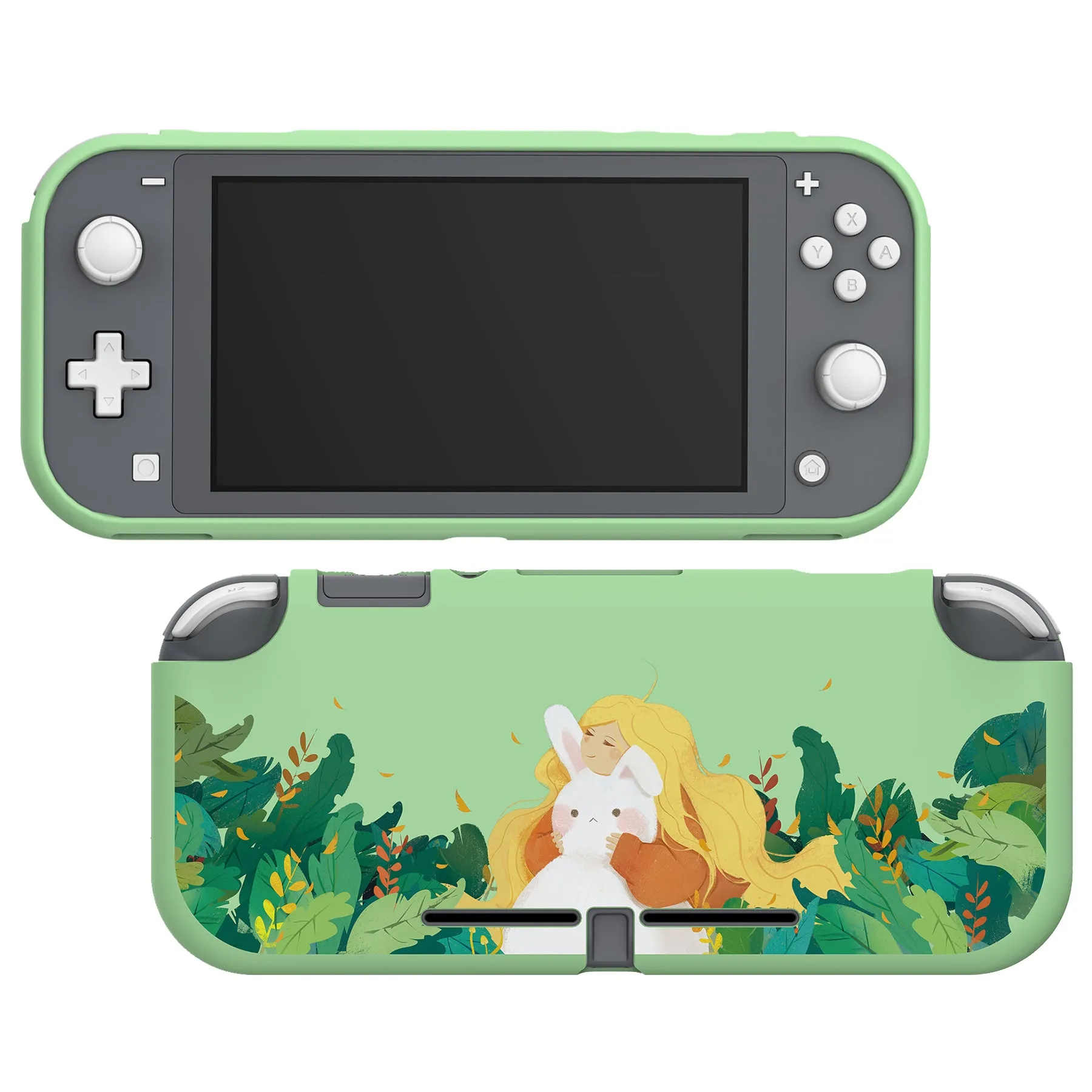 PlayVital Rabbit & Girl Custom Protective Case for NS Switch Lite, Soft TPU Slim Case Cover for NS Switch Lite - LTU6003