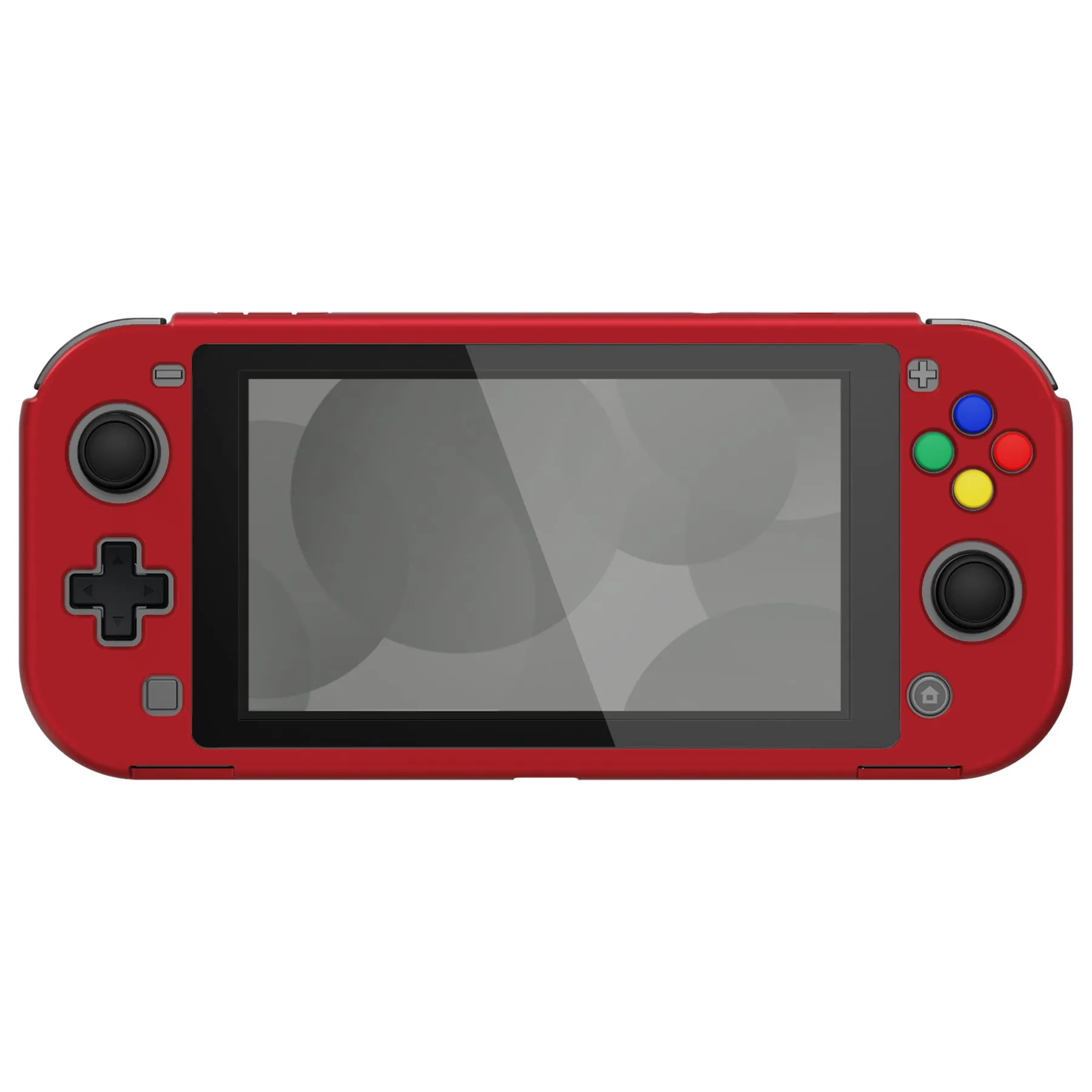 PlayVital Scarlet Red Customized Protective Grip Case for NS Switch Lite, Hard Cover Protector for NS Switch Lite - 1 x Black Border Tempered Glass Screen Protector Included - YYNLP003