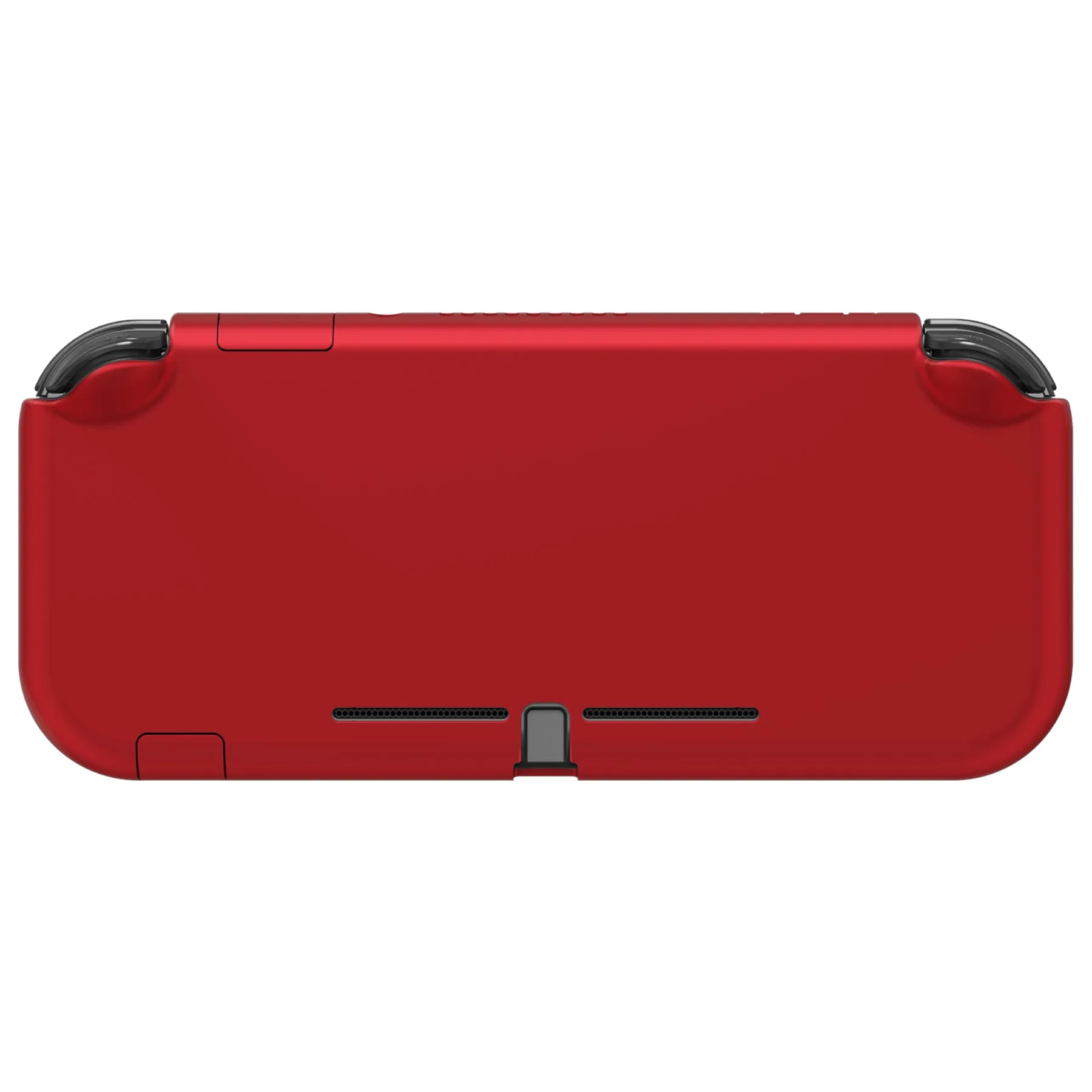 PlayVital Scarlet Red Customized Protective Grip Case for NS Switch Lite, Hard Cover Protector for NS Switch Lite - 1 x Black Border Tempered Glass Screen Protector Included - YYNLP003