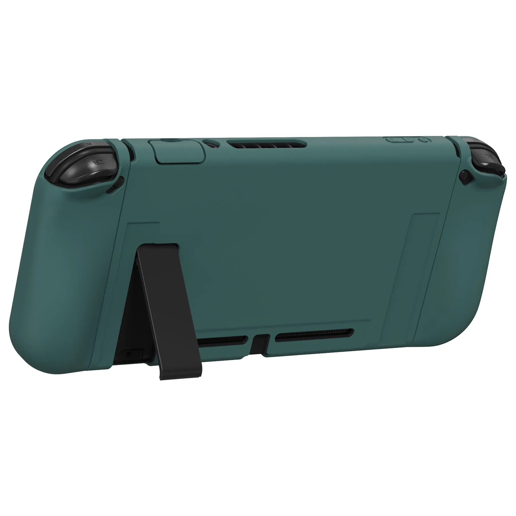 PlayVital ZealProtect Soft Protective Case for Nintendo Switch, Flexible Cover Protector for Nintendo Switch with Tempered Glass Screen Protector & Thumb Grip Caps & ABXY Direction Button Caps - Hunter Green - RNSYM5008