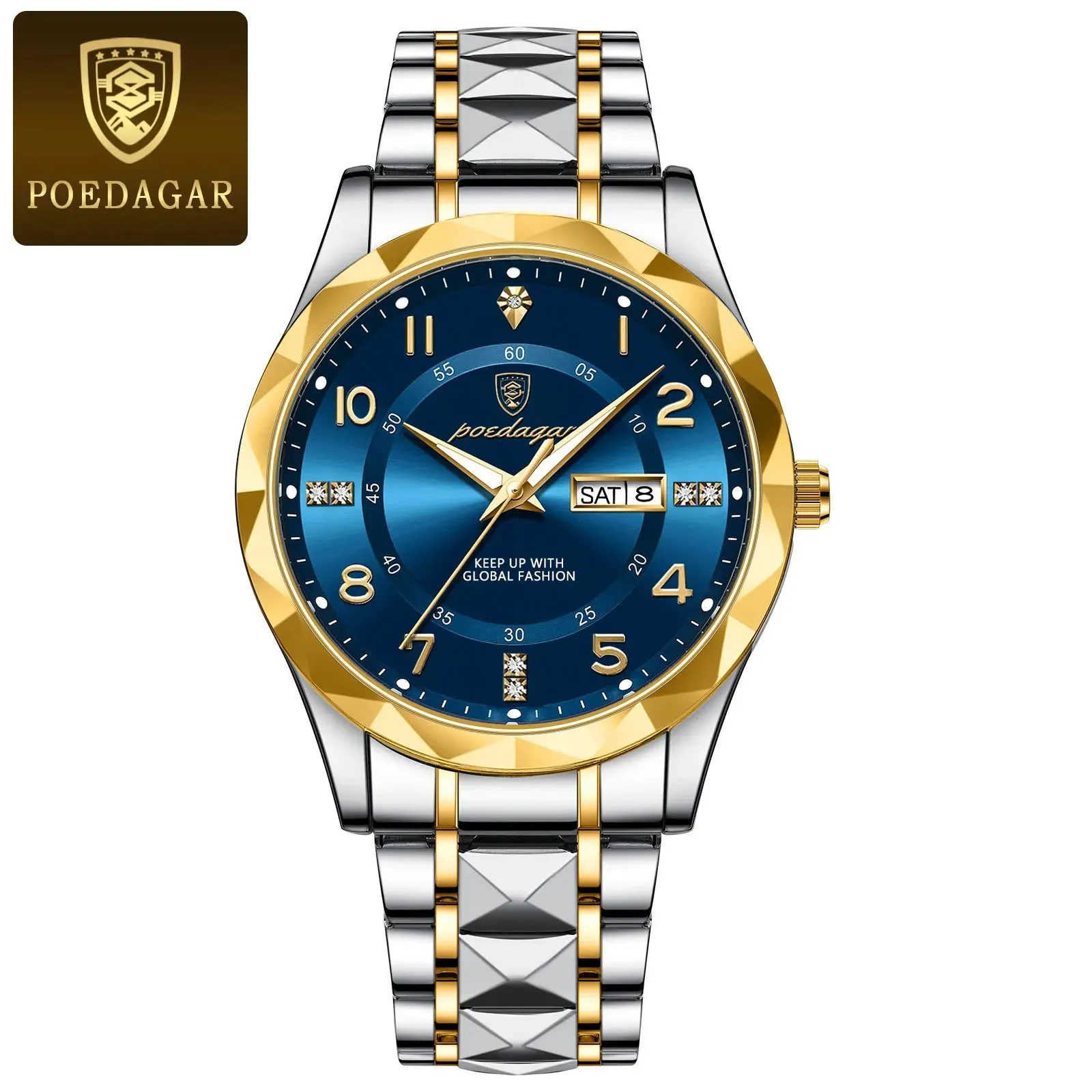 POEDAGAR Luxury Men's Quartz Watch – Waterproof, Date, Luminous