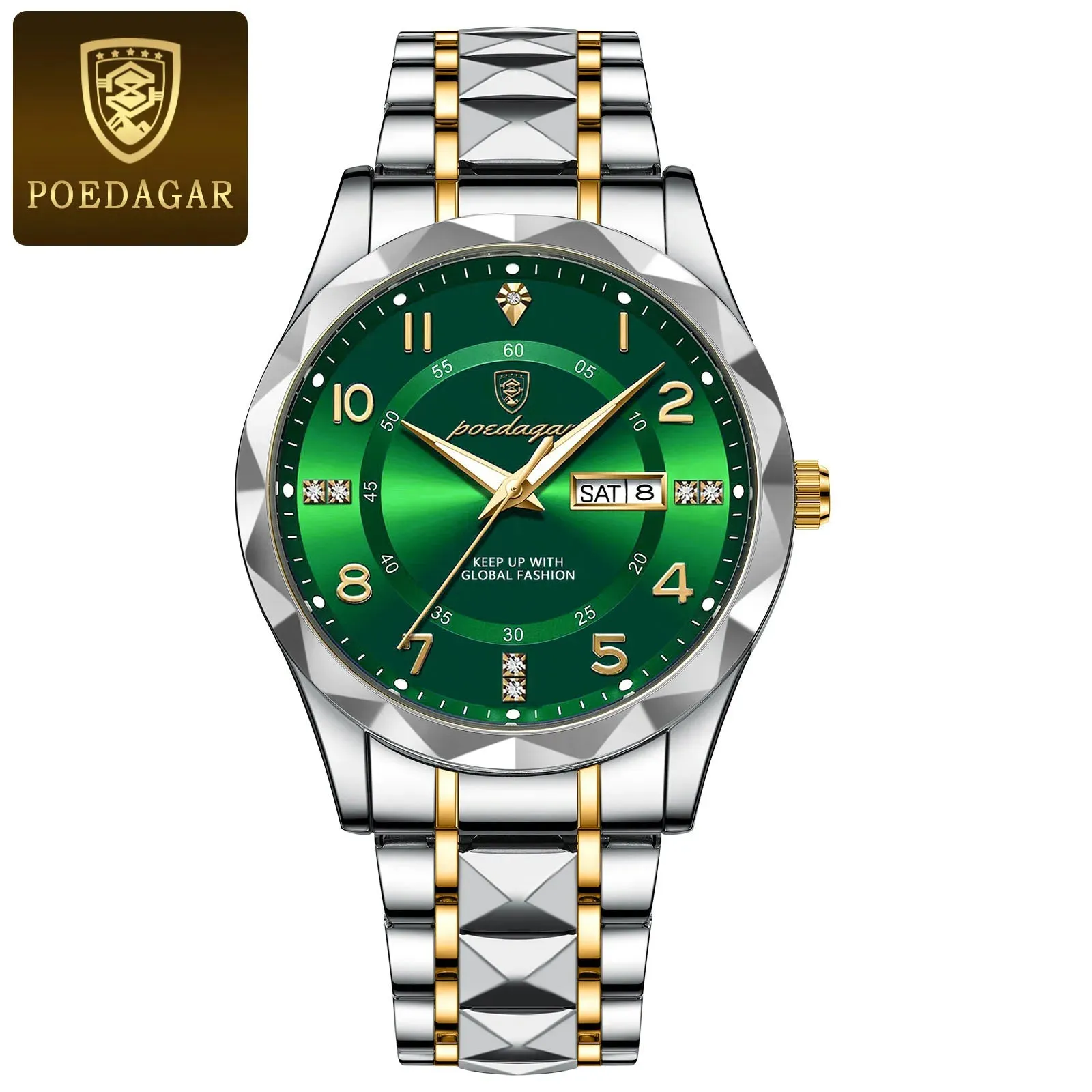 POEDAGAR Luxury Men's Quartz Watch – Waterproof, Date, Luminous