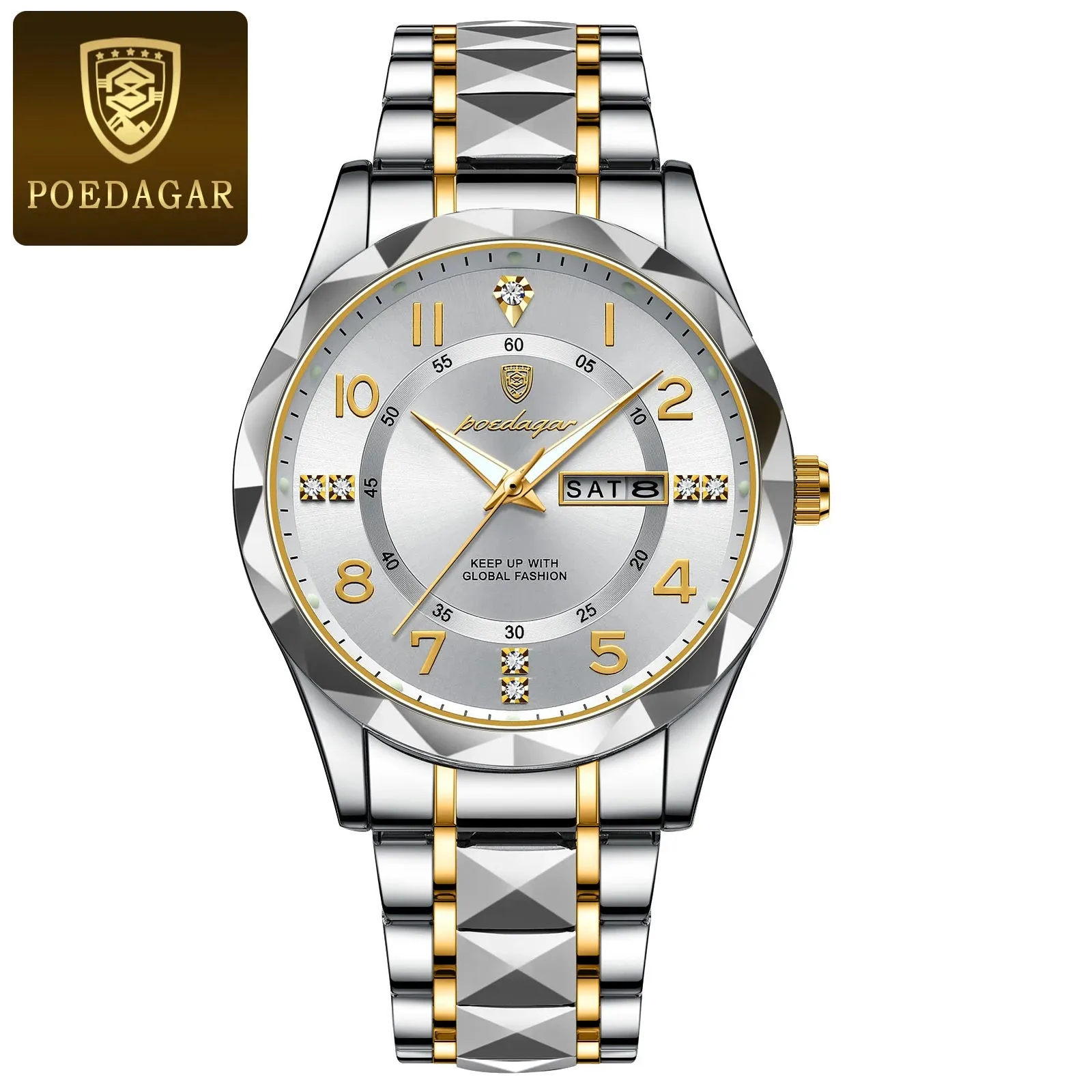 POEDAGAR Luxury Men's Quartz Watch – Waterproof, Date, Luminous