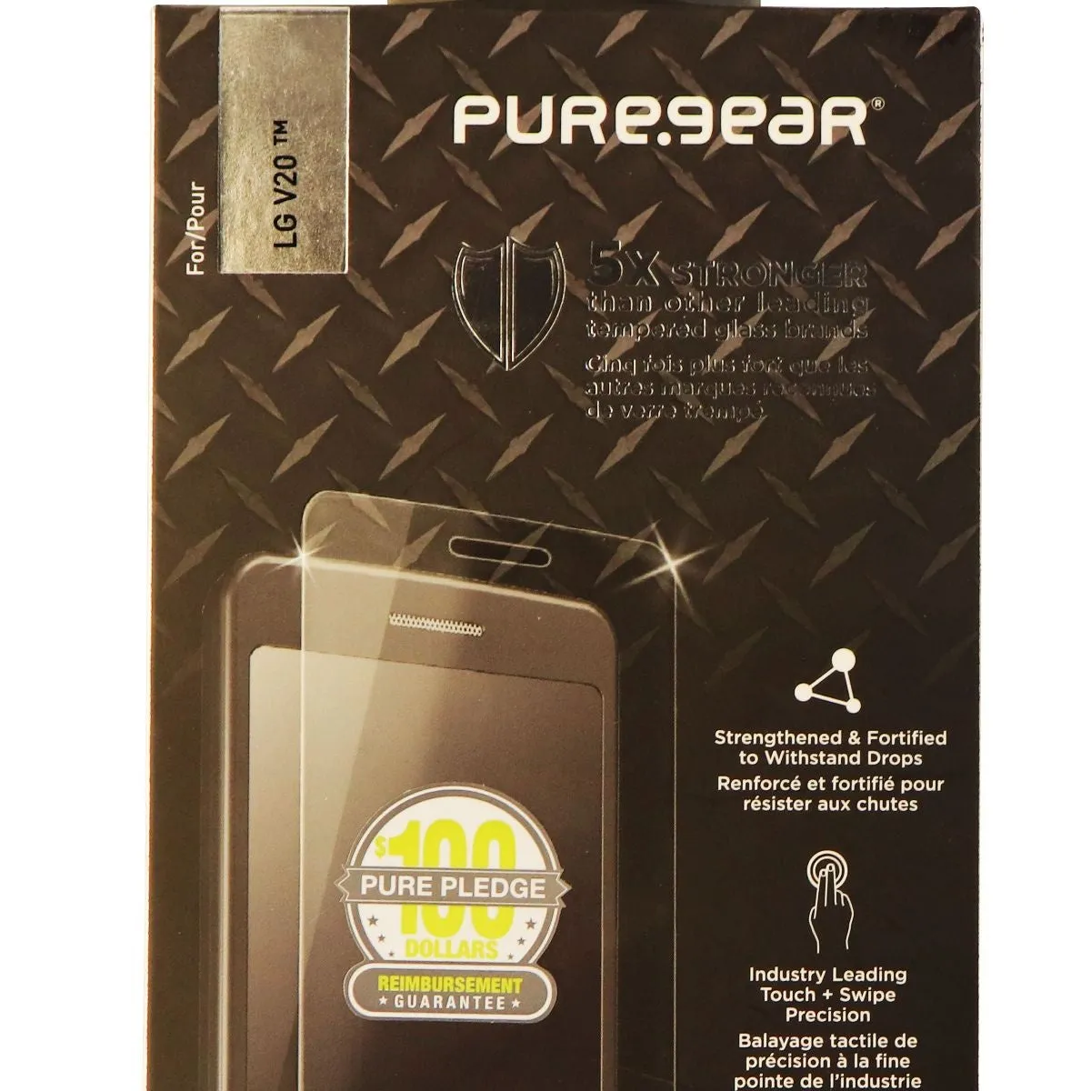 PureGear LG V20 Steel 360 Tempered Glass Screen Protector Guard - Clear