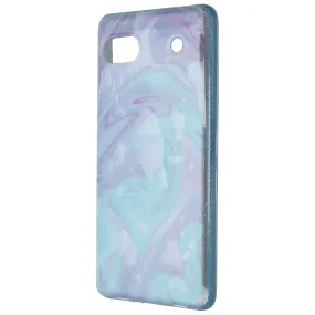 PureGear Slim Shell Designer Case for Google Pixel 6a - Glitter/Blue Swirl