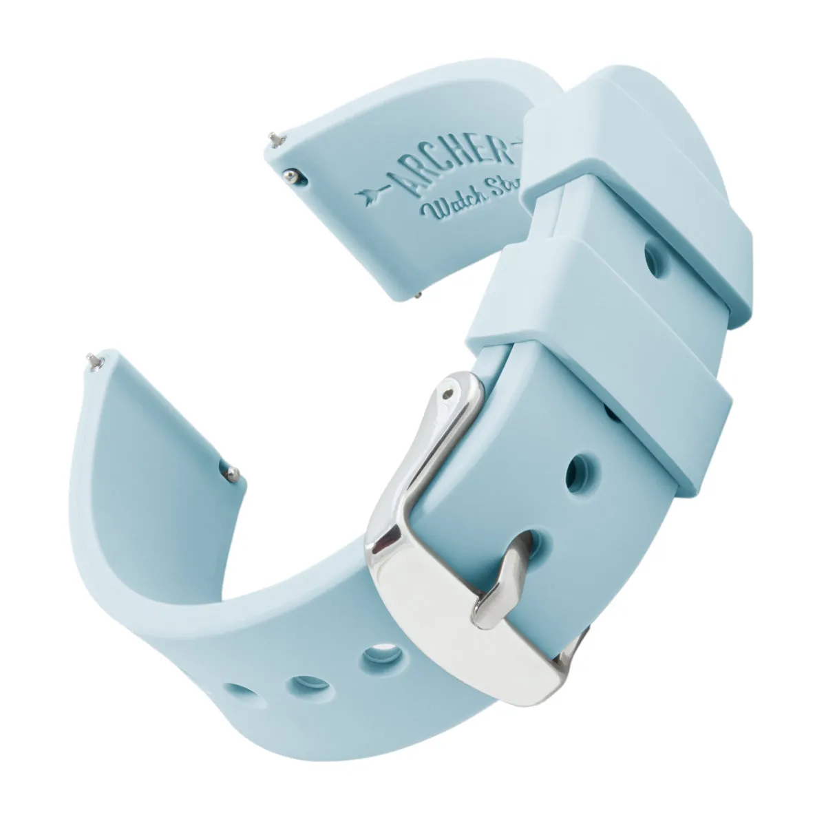 Quick Release Silicone Watch Band - Powder Blue