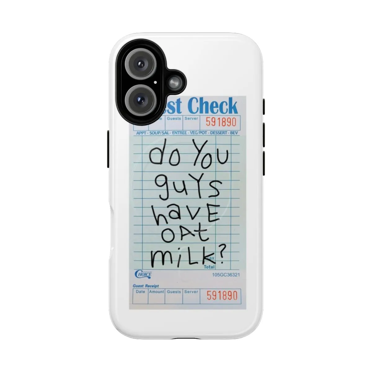 "Stylish Oat Milk Guest Check Magnetic Phone Case"