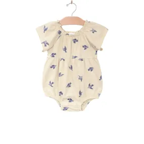 Raglan Flutter Sleeve Romper | Bluebird - LAST 6/9M & 18/24M