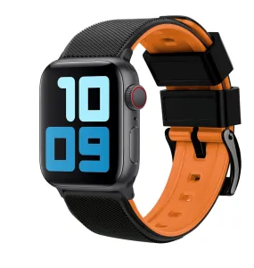 Ritche Black/Orange Sports Silicone Watch Bands For Apple Watch Series 7/6/5/4/3/2/1/SE