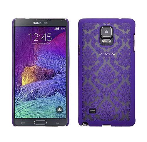 Samsung Galaxy Note Edge Case, Ultra Slim Damask Vintage Hard Case Cover for Galaxy Note Edge - Purple