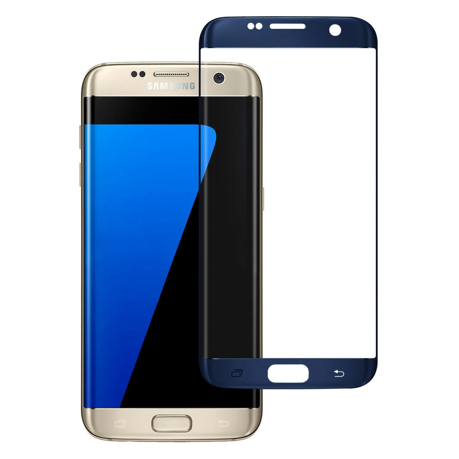 Samsung Galaxy S7 Premium HD Temper Glass Ultra Thin Scratch Free Screen Protector for Galaxy S7 - Blue