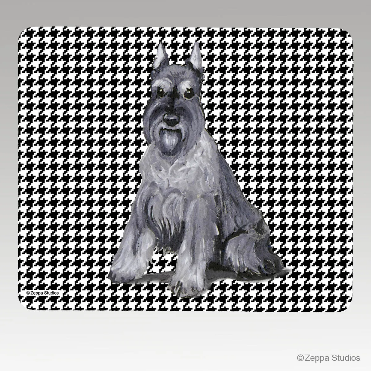 Schnauzer Houndstooth Mouse Pad