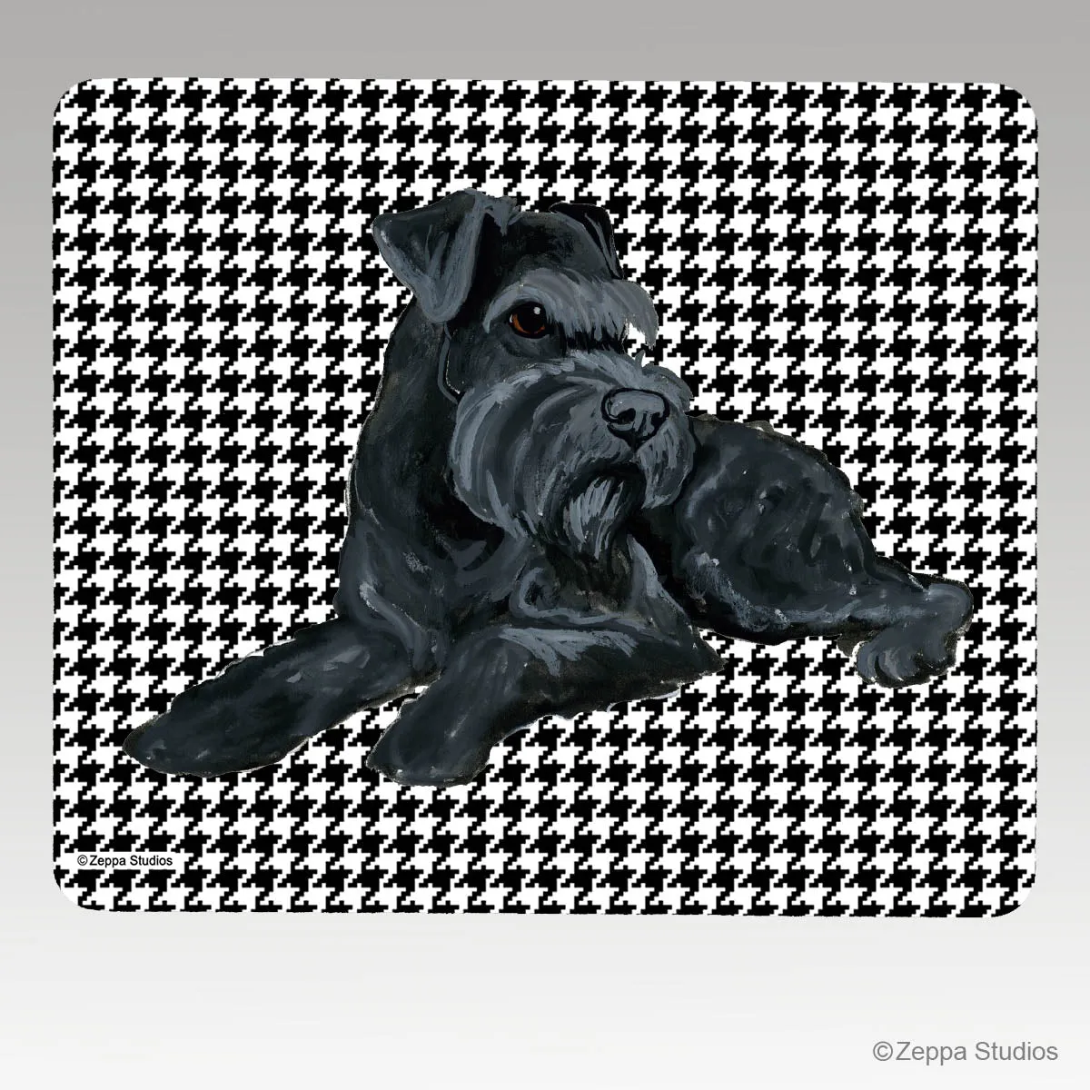 Schnauzer Houndstooth Mouse Pad