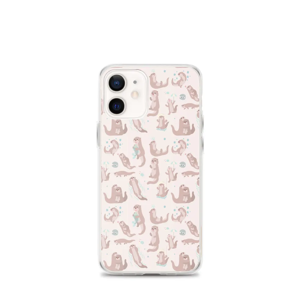 Sea Otter iPhone 15 14 13 12 Pro Max Case, Animal Pastel Pink Cell Phone Cute Cool Gifts Print iPhone 11 Mini SE 2020 XS XR X 7 8