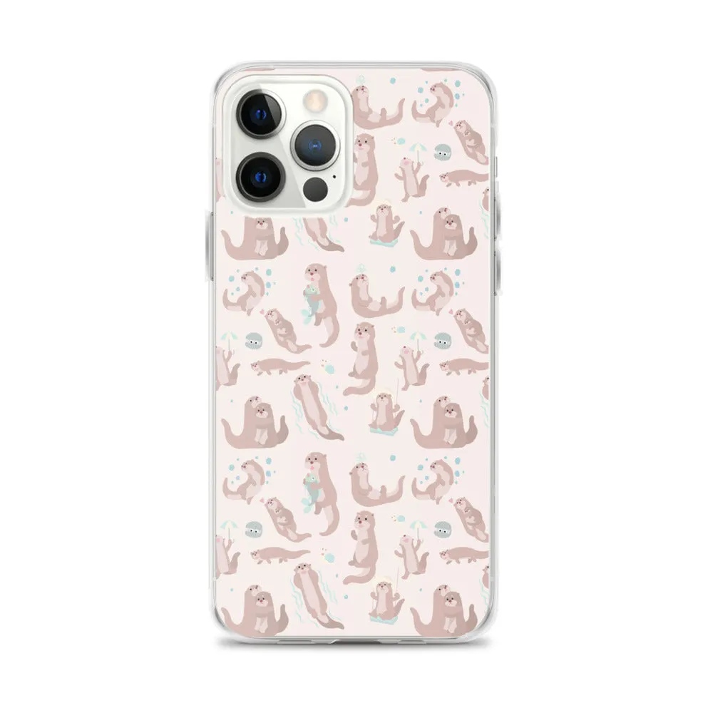 Sea Otter iPhone 15 14 13 12 Pro Max Case, Animal Pastel Pink Cell Phone Cute Cool Gifts Print iPhone 11 Mini SE 2020 XS XR X 7 8