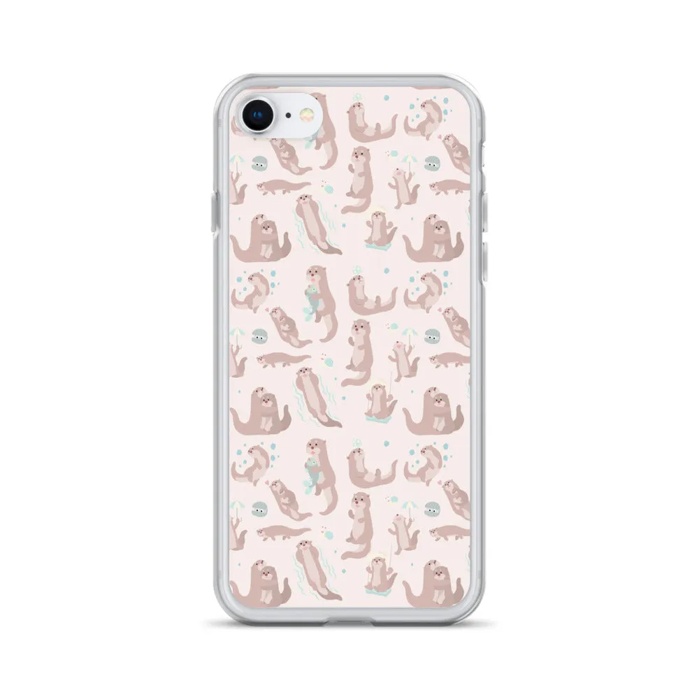 Sea Otter iPhone 15 14 13 12 Pro Max Case, Animal Pastel Pink Cell Phone Cute Cool Gifts Print iPhone 11 Mini SE 2020 XS XR X 7 8