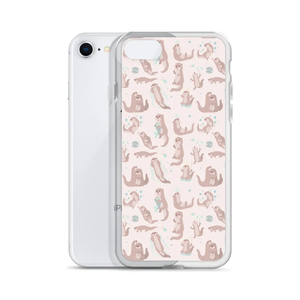 Sea Otter iPhone 15 14 13 12 Pro Max Case, Animal Pastel Pink Cell Phone Cute Cool Gifts Print iPhone 11 Mini SE 2020 XS XR X 7 8