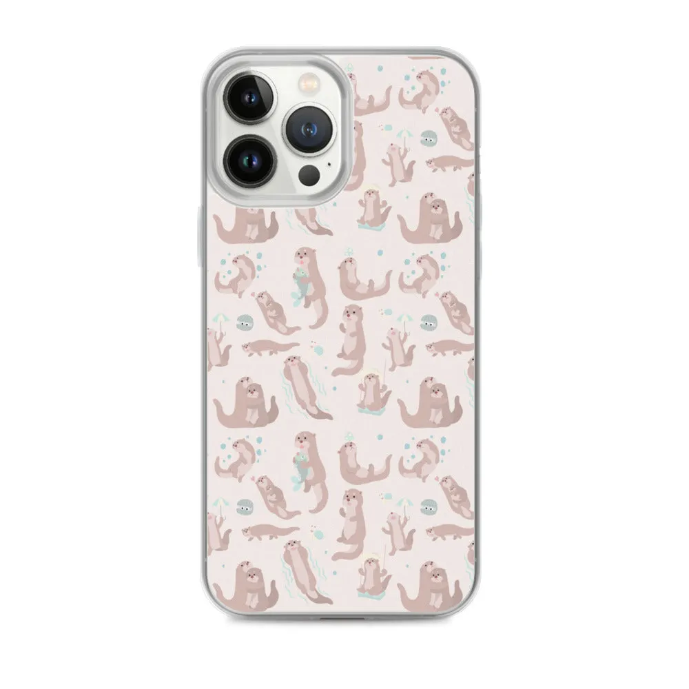 Sea Otter iPhone 15 14 13 12 Pro Max Case, Animal Pastel Pink Cell Phone Cute Cool Gifts Print iPhone 11 Mini SE 2020 XS XR X 7 8