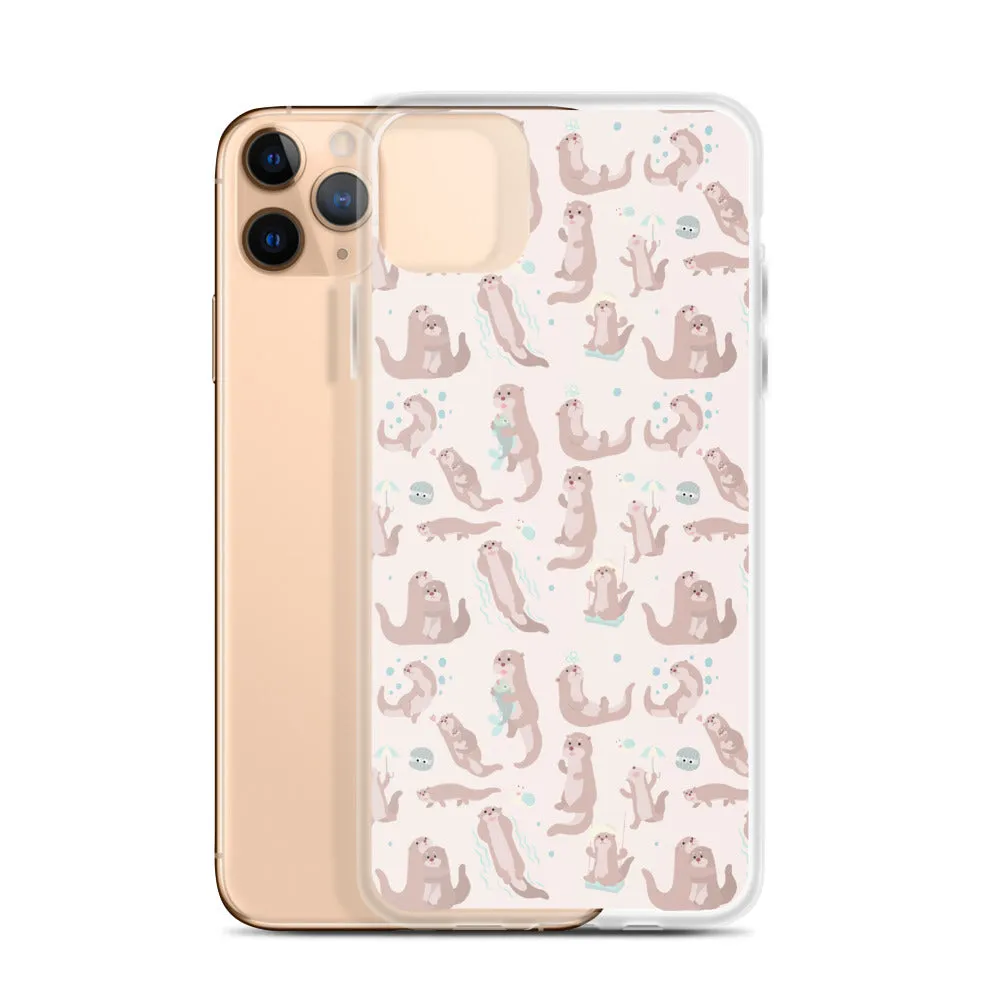 Sea Otter iPhone 15 14 13 12 Pro Max Case, Animal Pastel Pink Cell Phone Cute Cool Gifts Print iPhone 11 Mini SE 2020 XS XR X 7 8