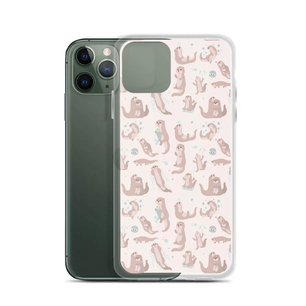 Sea Otter iPhone 15 14 13 12 Pro Max Case, Animal Pastel Pink Cell Phone Cute Cool Gifts Print iPhone 11 Mini SE 2020 XS XR X 7 8