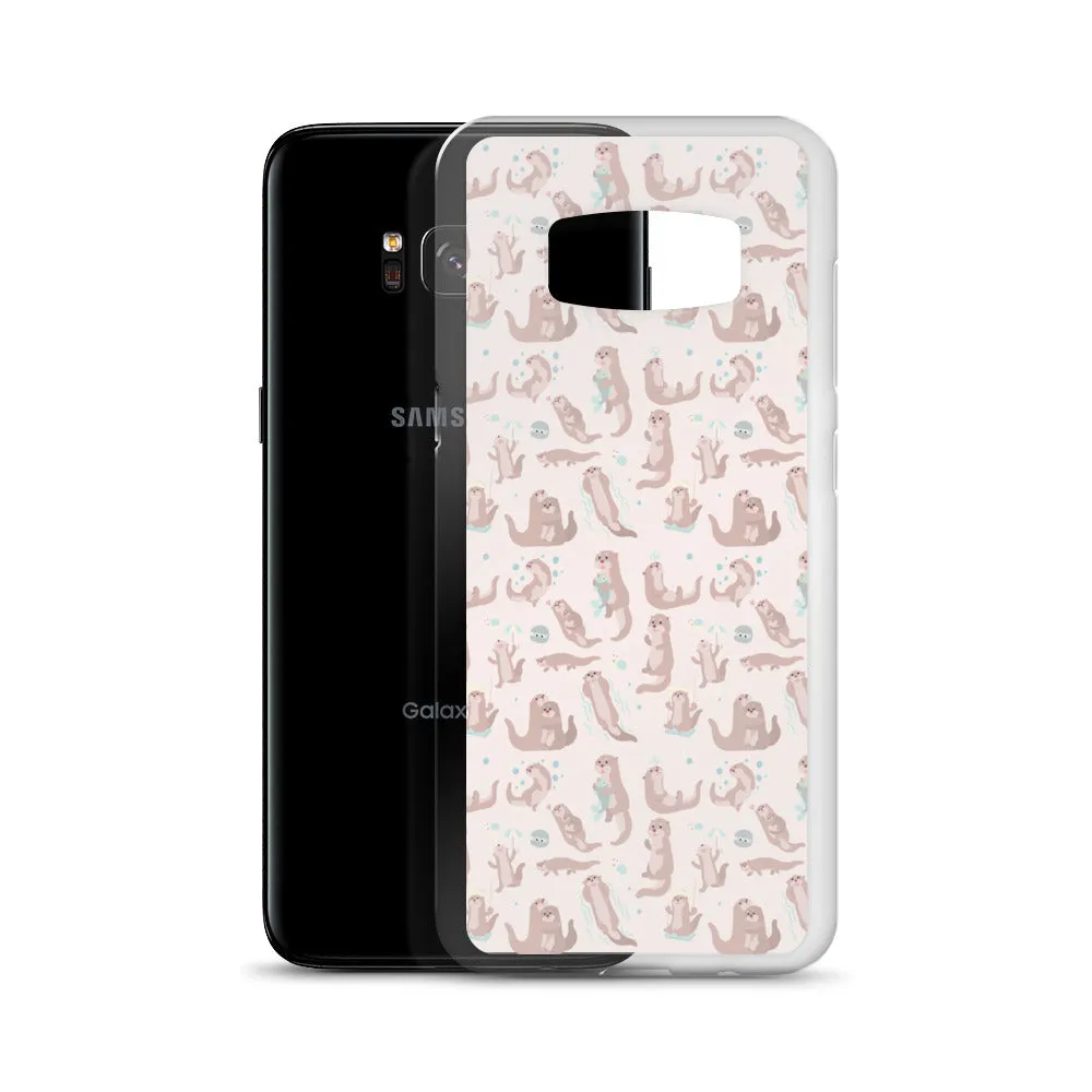 Sea Otter Samsung Galaxy S10 S9 Plus S8 S7 Lite Phone Cover Case, Cute River Ocean Marine Animals Pink Pastel Gift