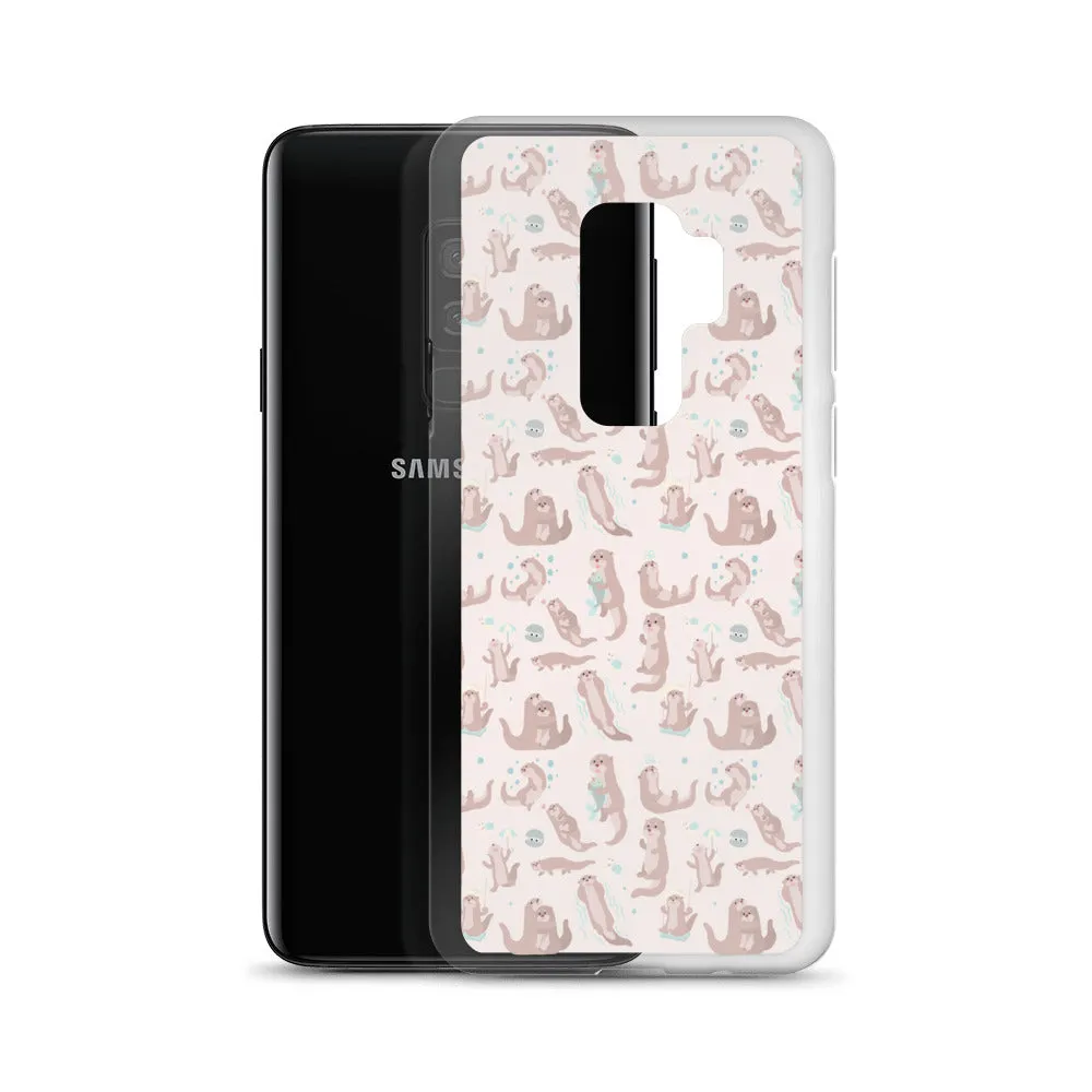 Sea Otter Samsung Galaxy S10 S9 Plus S8 S7 Lite Phone Cover Case, Cute River Ocean Marine Animals Pink Pastel Gift