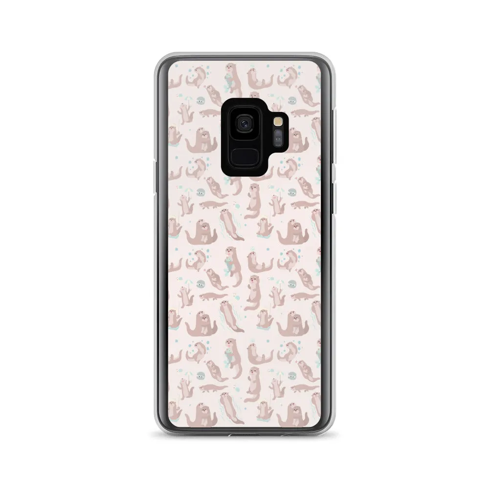 Sea Otter Samsung Galaxy S10 S9 Plus S8 S7 Lite Phone Cover Case, Cute River Ocean Marine Animals Pink Pastel Gift