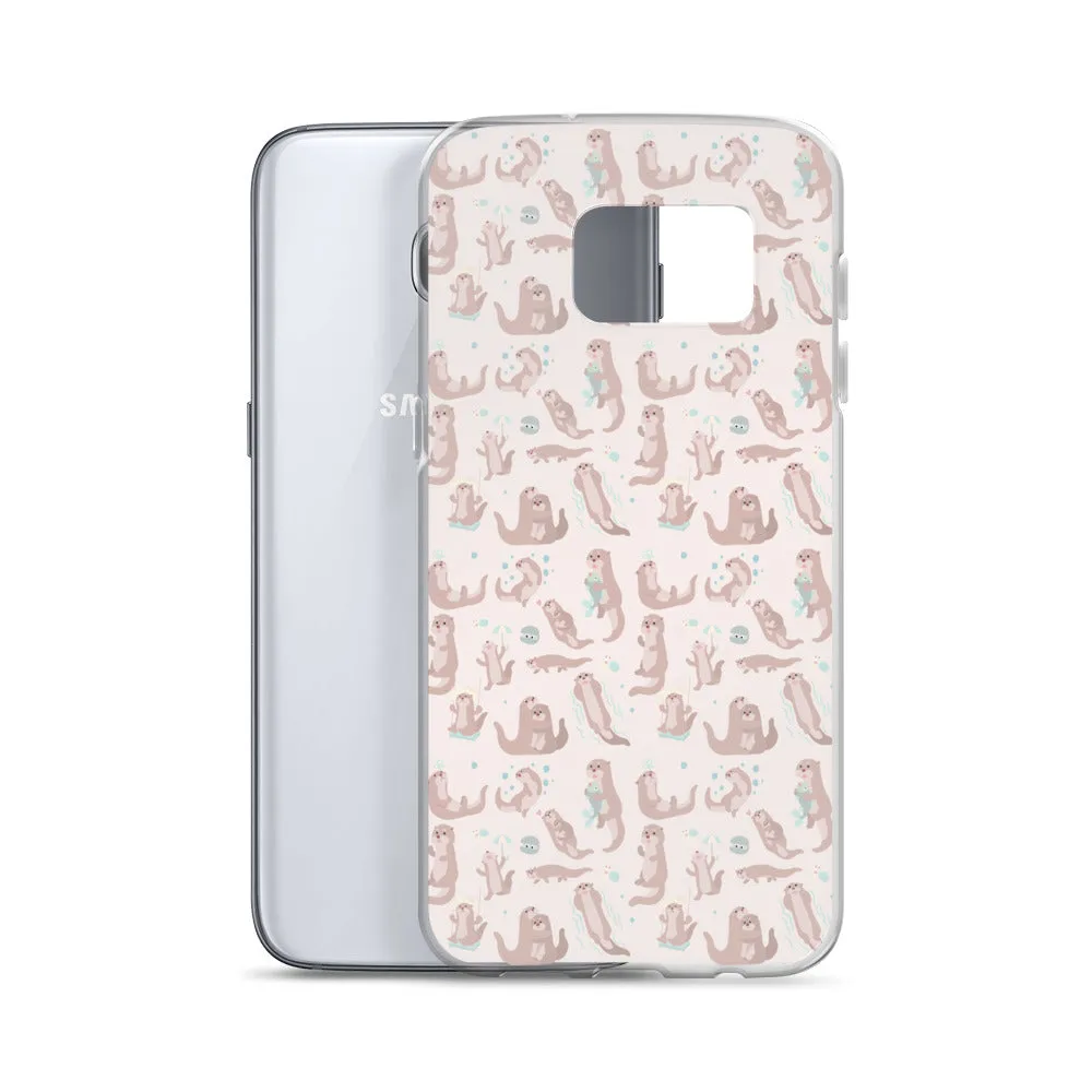 Sea Otter Samsung Galaxy S10 S9 Plus S8 S7 Lite Phone Cover Case, Cute River Ocean Marine Animals Pink Pastel Gift