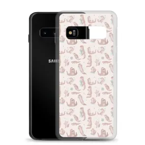 Sea Otter Samsung Galaxy S10 S9 Plus S8 S7 Lite Phone Cover Case, Cute River Ocean Marine Animals Pink Pastel Gift