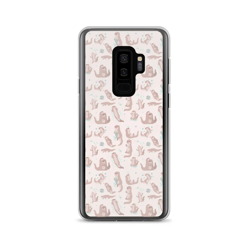 Sea Otter Samsung Galaxy S10 S9 Plus S8 S7 Lite Phone Cover Case, Cute River Ocean Marine Animals Pink Pastel Gift