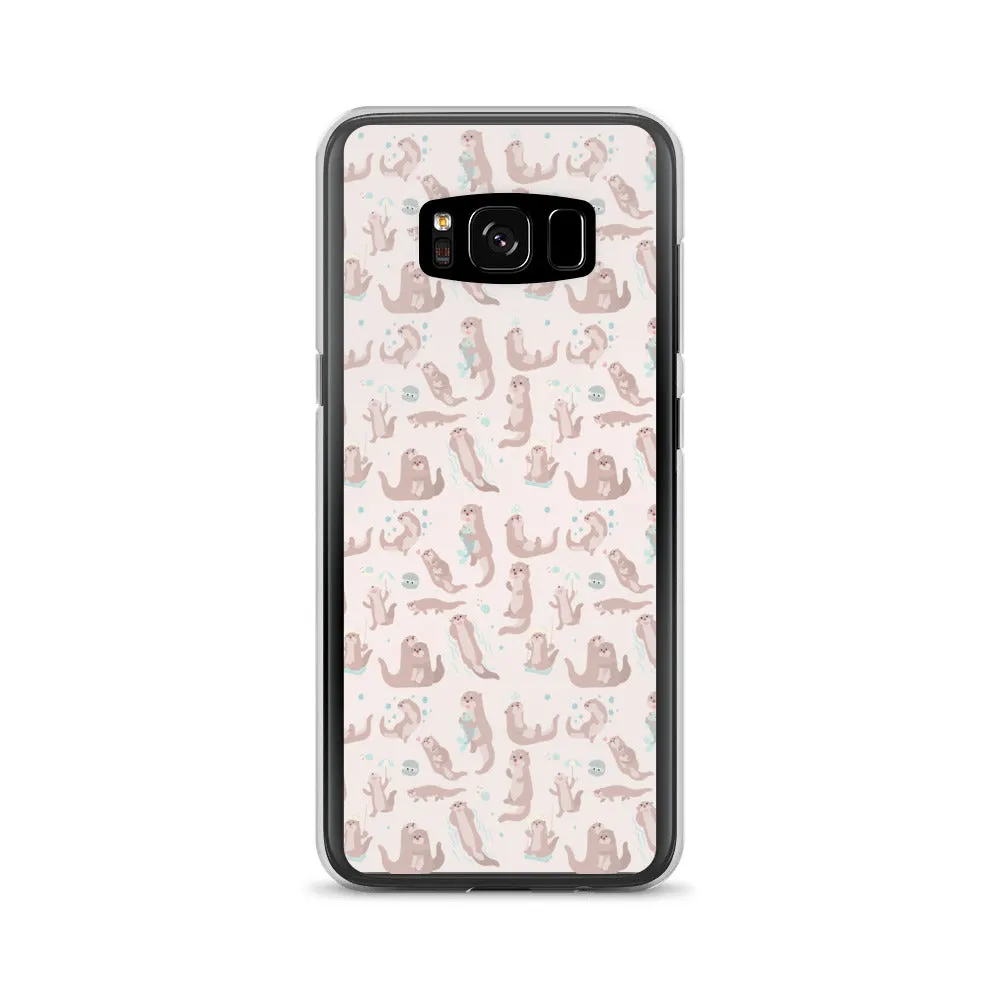 Sea Otter Samsung Galaxy S10 S9 Plus S8 S7 Lite Phone Cover Case, Cute River Ocean Marine Animals Pink Pastel Gift