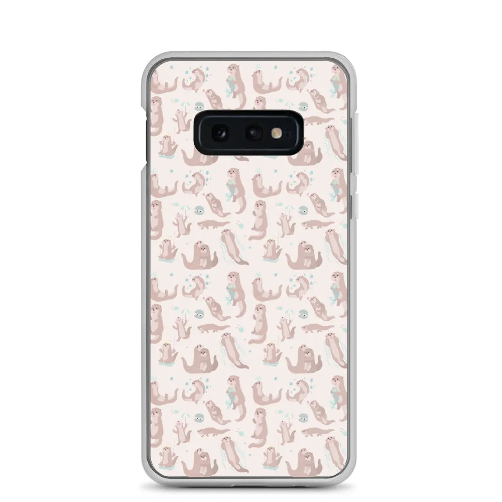 Sea Otter Samsung Galaxy S10 S9 Plus S8 S7 Lite Phone Cover Case, Cute River Ocean Marine Animals Pink Pastel Gift