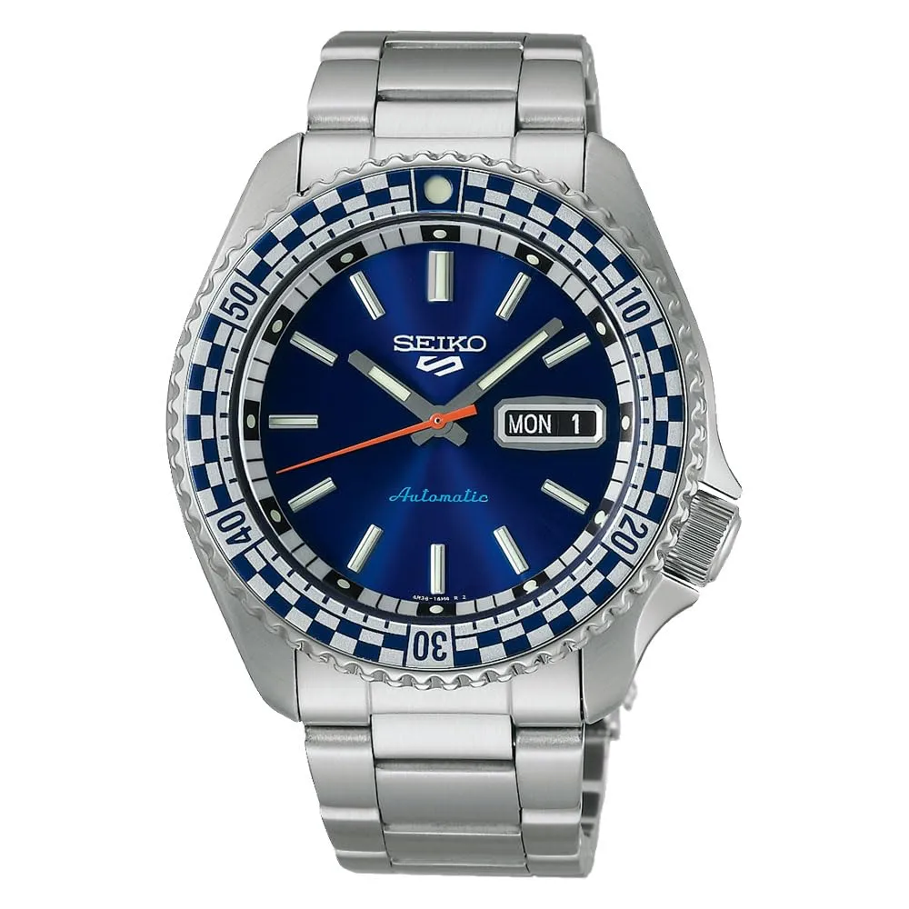 Seiko 5 Sports Petrol Blue ‘Checker Flag’ Special Edition-SRPK65K1