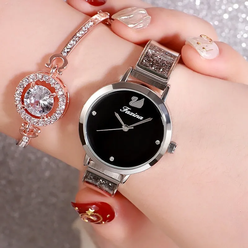 Shining Strap 5 Pcs Set Women's Watch