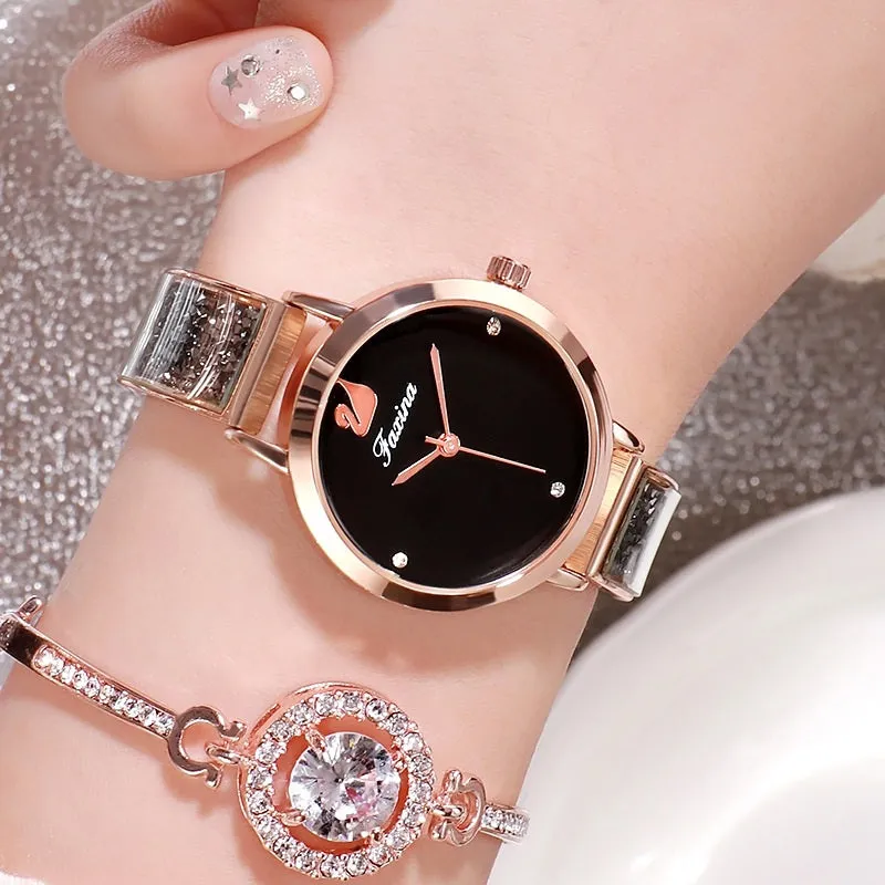 Shining Strap 5 Pcs Set Women's Watch